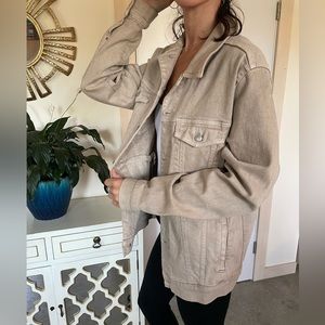 Taupe Camel Beige Denim Jacket Oversized Zara